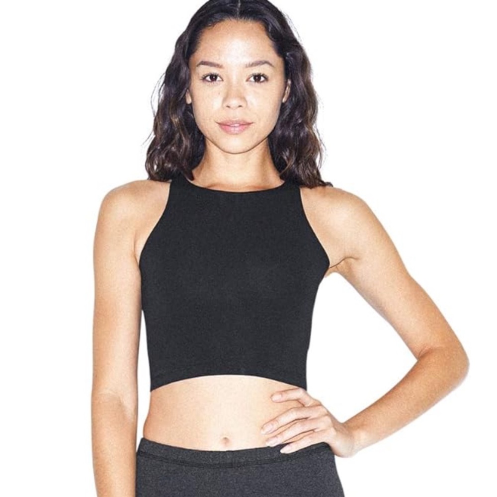 EUC AMERICAN APPAREL Sleeveless Crop Top Black